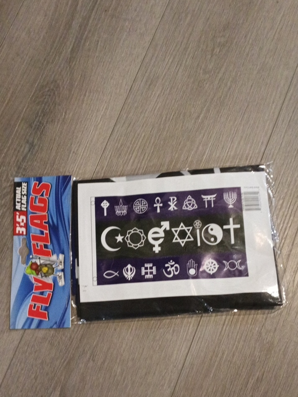 Coexist Symbol Pride Flag - Purple/Black